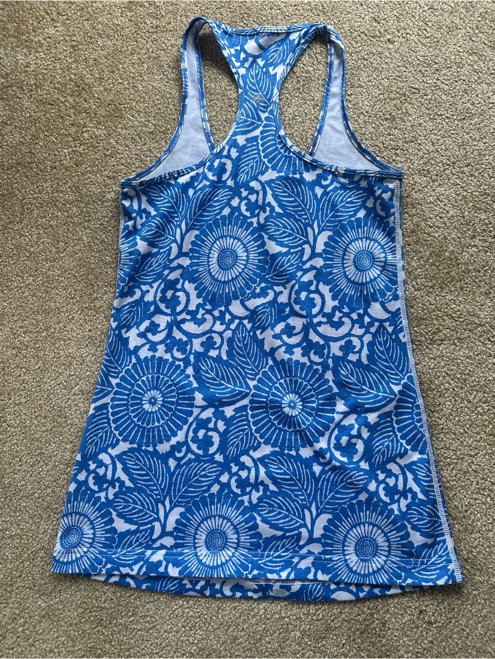 lululemon athletica Blue Floral Racerback Tank - Picture 2 of 4
